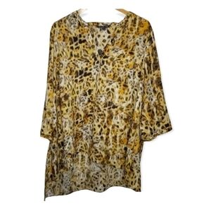 Zac & Rachel Woman Plus‎ Size Animal Print Top Size 3X